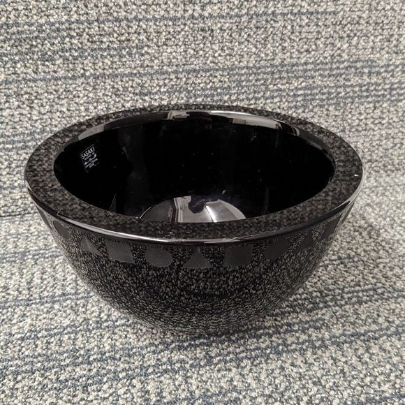 Sasaki Black Amethyst Crystal Geometric Bowl Ward Bennet - Picture 5 of 7